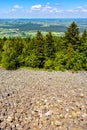 Gory Swietokrzyskie Mountains with Goloborze Lysa Gora stone run slopes on Swiety Krzyz mount hilltop near Nowa Slupia in Poland