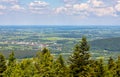 Gory Swietokrzyskie Mountains with Starachowice and Kielce region seen from Swiety Krzyz mount near Nowa Slupia in Poland Royalty Free Stock Photo