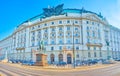 Panorama of Government building with sculpture of the eagle, Vienna, Austria Royalty Free Stock Photo