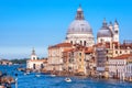 Panorama of the Grand Canal with Basilica of Santa Maria Salute, Venice Royalty Free Stock Photo