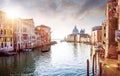 Panorama of Grand Canal in Venice, Italy Royalty Free Stock Photo