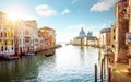 Panorama of Grand Canal in Venice, Italy Royalty Free Stock Photo