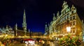 Panorama of the Grand Place in Brussels Royalty Free Stock Photo