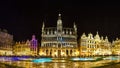 Panorama of the Grand Place in Brussels Royalty Free Stock Photo