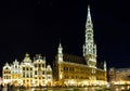 Panorama of the Grand Place in Brussels Royalty Free Stock Photo