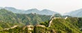 Panorama of Great Wall of China among the mountains near Beijing Royalty Free Stock Photo