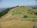 Panorama of the green mountains of the Bucovina in Romania