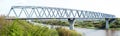 Panorama of the Gruenentaler HochbrÃÂ¼cke on the Nord-Ostsee-Kanal in Bendorf near Rendsburg, Germany Royalty Free Stock Photo