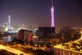 Panorama of Guangzhou at night.