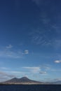 Panorama of the Gulf of Naples with the sea and the volcanic mountain of Vesuvius Royalty Free Stock Photo