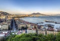 Panorama of the gulf of Naples with Vesuvius - Italy Royalty Free Stock Photo