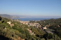 Panorama of the Gulf of Tigullio with the town of Rapallo in the background