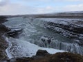 Panorama of Gullfoss waterfall in Iceland Royalty Free Stock Photo