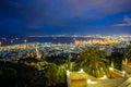 Panorama of Haifa - port and Bahai garden, Israel Royalty Free Stock Photo