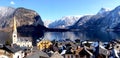 Panorama of Hallstatt old town city and lake