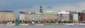 Panorama of Hamburg cityscape at the Binnenalster