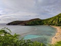 Panorama of hanauma Bay Beach Hawaii Royalty Free Stock Photo