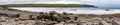 Panorama of Harbour beach with waves and Cliffs of Moher in background Royalty Free Stock Photo