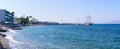 Panorama of harbour in Kos town, Greece Royalty Free Stock Photo