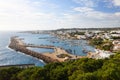 Panorama of the harbour of Santa Maria di Leuca, Apulia, Italy. Royalty Free Stock Photo