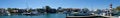 Harbour Town Marina and Lighthouse Panorama Royalty Free Stock Photo