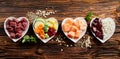 Panorama of healthy fresh ingredients for pet food Royalty Free Stock Photo
