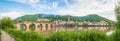 Panorama of Heidelberg made from side of Neckar river, Germany