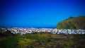 Panorama of Heimaey town , Vestmannaeyjar archipelago, Iceland