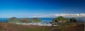 Panorama of Heimaey town, Vestmannaeyjar archipelago Iceland Royalty Free Stock Photo