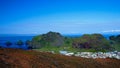 Panorama of Heimaey town , Vestmannaeyjar archipelago, Iceland Royalty Free Stock Photo