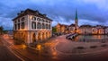 Panorama of Helmhaus and Fraumunster Church in the Morning, Zurich, Switzerland