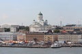 The panorama of the Helsinki city. Helsinki Cathedral.