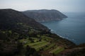 Panorama of high atlantic ocean sea cliff coast landscape at Vixia Herbeira Carino A Coruna Costa Artabra Galicia Spain