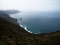 Panorama of high atlantic ocean sea cliff coast landscape at Vixia Herbeira Carino A Coruna Costa Artabra Galicia Spain