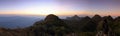 Panorama of high mountain in sunset time Royalty Free Stock Photo