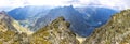 Panorama of High Tatras mountains. View from mount Rysy