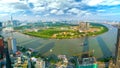 Panorama High view Saigon skyline Royalty Free Stock Photo