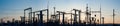 Panorama of high-voltage substation. Royalty Free Stock Photo