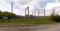 Panorama of high voltage substation. Distribution electrical pow Royalty Free Stock Photo