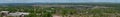 Panoramic view from the stone quarry on the former village of Chekanovsky on a warm summer day