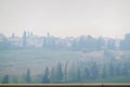 Panorama hills neighbourhood, view of the poor quality air due to wildfires. Concept:
