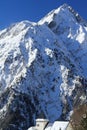 Panorama of the Hils and Hotels, Les Deux Alpes, France, French Royalty Free Stock Photo