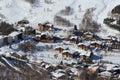 Panorama of the Hils and Hotels, Les Deux Alpes, France, French Royalty Free Stock Photo