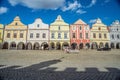 Old renaissance architecture in market square Telc in Czechia.