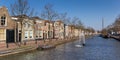 Panorama of a historic canal in the center of Meppel