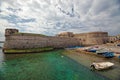 Panorama of the historic center of the ancient city of Gallipoli to the south of Puglia. The castle