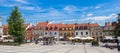 Panorama of the historic central market square in Sandomierz Royalty Free Stock Photo