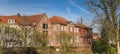 Panorama of historic government buildings in the center of Jever