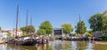 Panorama of the historic harbor of Gouda