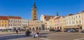 Panorama of the historic market square of Ceske Budejovice Royalty Free Stock Photo